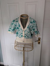 zara green floral jacquard