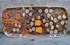 1960s Vintage Retro KESWICK TRAYS Fibreglass/Melamine Floral Serving Tray Bar