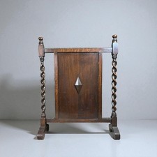 Art Deco Vintage Barley Twist Wooden Fire Screen - 66cm Height - 51cm Length