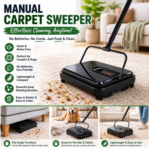 Carpet sweeper manual cleaner - sweeper,