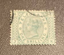 GB Used 1s Telegraph Stamp, Queen Victoria