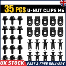 35PCS U Nuts Kit Speed Fasteners U Clips Spire Auto Captive Nut Clip Zinc UK