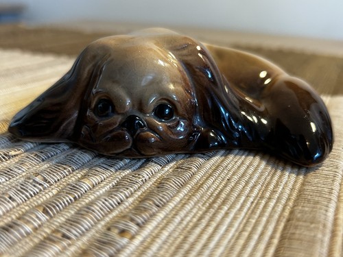 Vintage pekingese porcelain - pekingese,