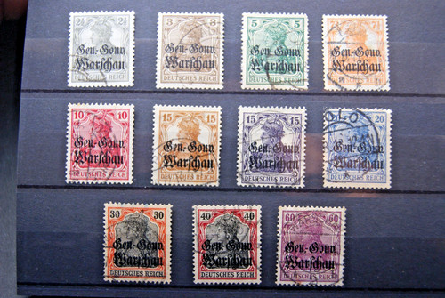 German stamps 1915 poland - german, stamps.