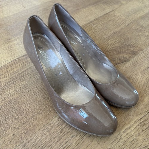Ladies gabor taupe patent - taupe,