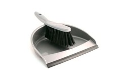 Dustpan and Soft Brush Set Plastic Silver Hand Dust Pan Household Cleaning