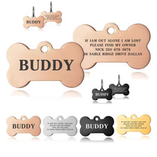 Dog Tag Engraved Personalised Pet Tags ID Tags Engraved Name Collar Tag Bone