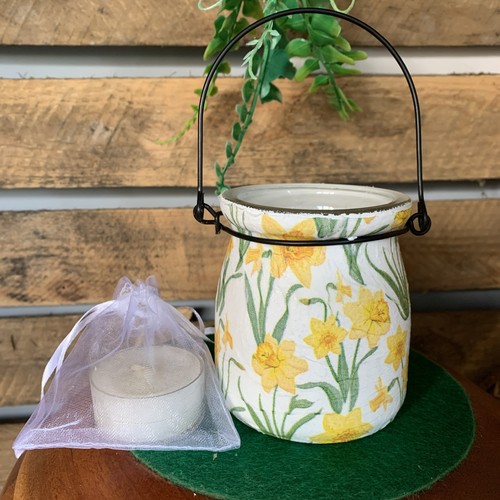 Daffodil glass tea light - daffodil,