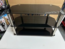 Three-tier glass TV stand