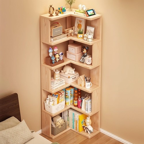 Wooden corner bookcase shelves - corner,
