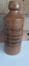 J Foxley, Widford , Chelmsford. Stoneware ginger beer