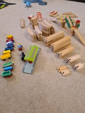 Brio Wooden Train Set Bundle -track, station, bridge, crossings, trains & trucks