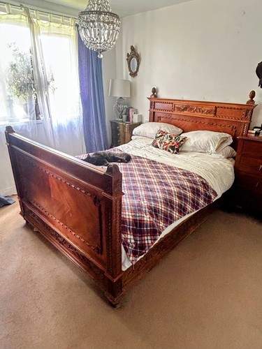 Antique french carved - carved, walnut