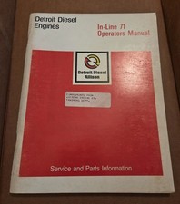 1985 Detroit Diesel Engines In-Line 71 Operators Manual Service & Parts Info 