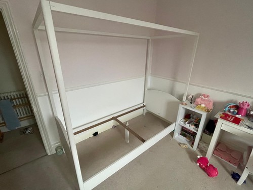 White wooden four poster - wooden,