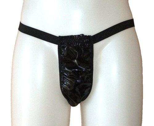 Black pvc panties jock shiny - black,