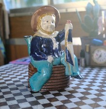 Rare Majolica Isle of Man "Manx Sailor" teapot 19th Century