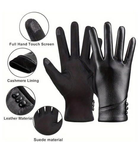 Ladies leather gloves - gloves, women