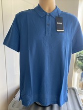 HUGO BOSS GOLF MENS PALLAS REG FIT JERSEY POLO IN OPEN BLUE  BNWT RRP £109🤩