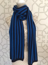 Boden 100% Cashmere Scarf  - Cobalt Blue & Black.