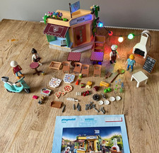 Playmobil 70336 Pizzeria Terrace Garden Restaurant Lights - Very Nearly Complete