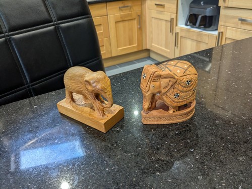 Carved wooden elephant - 2,
