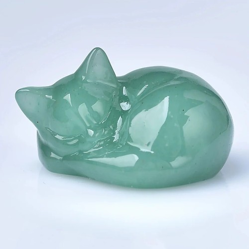 Crystal sleeping cat figurines - crystal,