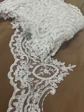 Ivory Lace Appliqué With Pearls- 5.4m On A Roll