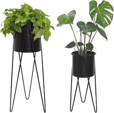 Set of 2 Tall Metal Plant