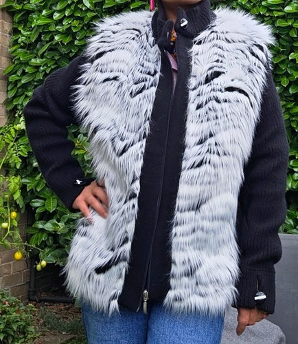 Black knitted cardigan white - black,