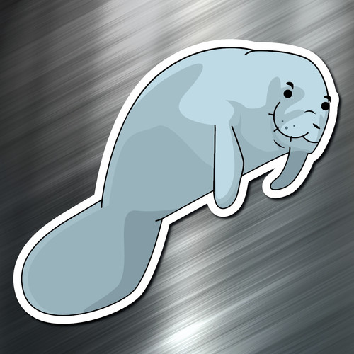 One sea manatee - manatee, cartoon