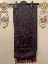Vintage Men’s Paisley Evening Scarf With Fringe Red Paisley 