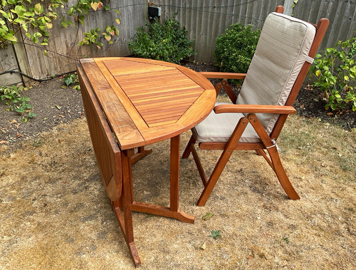 Wood folding bistro set - wood,