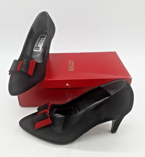 Bally Posy Black Suede Heels