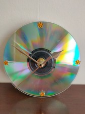 CD Mirror Wall Clock Silent Movement With Gold Hands - DVD, Games Disc, CD