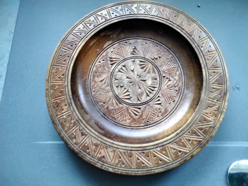 Vintage etched wooden - etched,