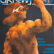 Waldemar Świerzy CYRK Circus Poland Pop Art Poster Bodybuilder Offset Print 1978