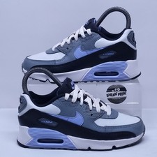 Nike Air Max 90 - UK Size 2 - Trainers Black White  Lilac Sneakers Shoes Kids 