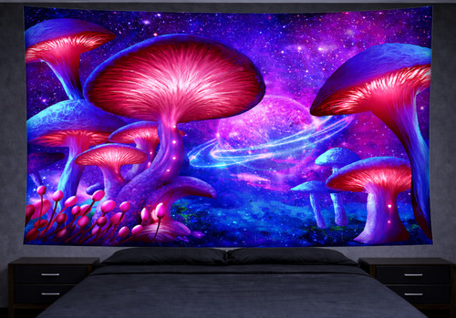 Psychedelic galaxy mushrooms - psychedelic,