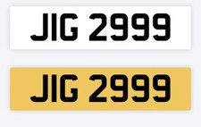 Private Reg Number JIG 2999