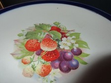 Vintage Ceramic Art Co Crown Pottery strawberry & fruit design cake  stand C1910