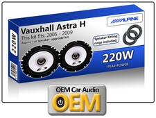 Vauxhall Astra H Van Front Door speakers Alpine car speaker kit with Adapter Pod