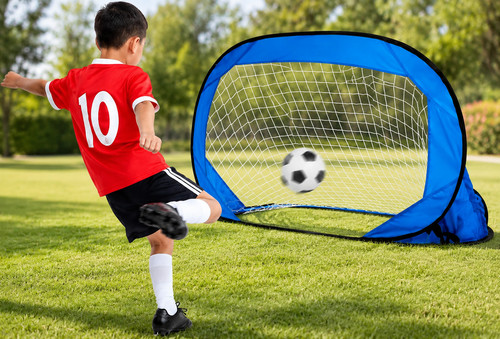 Kids football goal set with - kids,