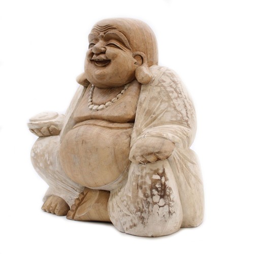 Happy buddha whitewash 30cm - buddha,