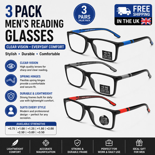 Pack mens reading glasses - 3,