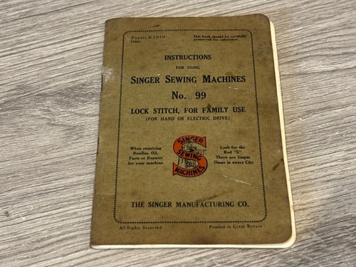 Singer 99k instruction - instruction, book