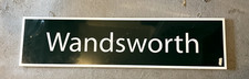 Wandsworth train station sign, metal, 5.3kg, W 120cm, H 30cm, D 2.5cm