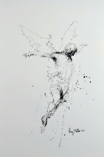 Original angel figure ink - original,