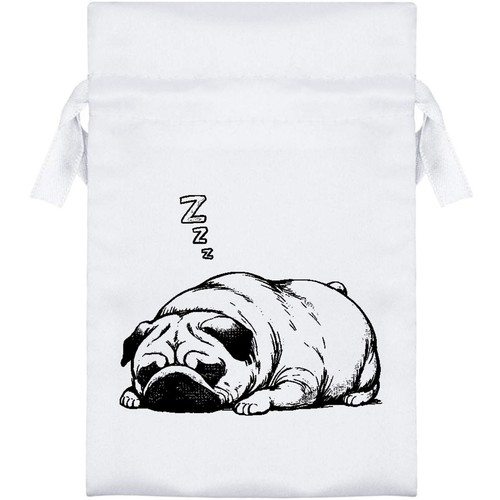 Sleeping pug satin - 'sleeping,