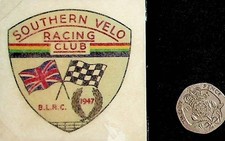 1947 Vintage Cycling Badge Southern Velo Racing Club BLRC history cycles